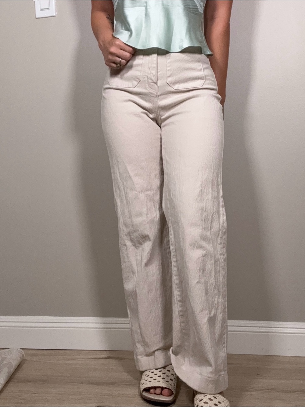 Rolla’s High-Rise Sailor Jeans in Cream